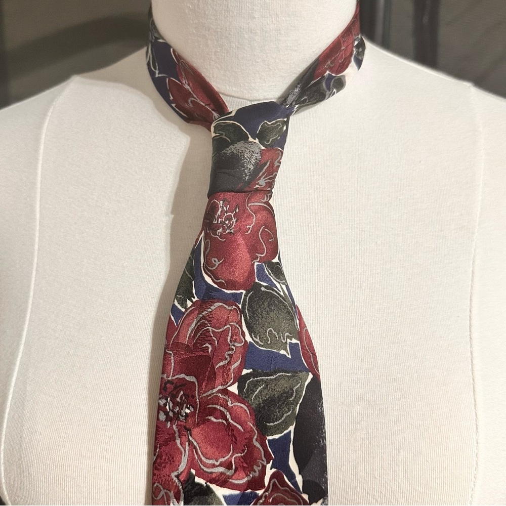 Chez Roffe Mens Silk Tie Formal Floral Necktie Multicolor Neck Tie Classic USA